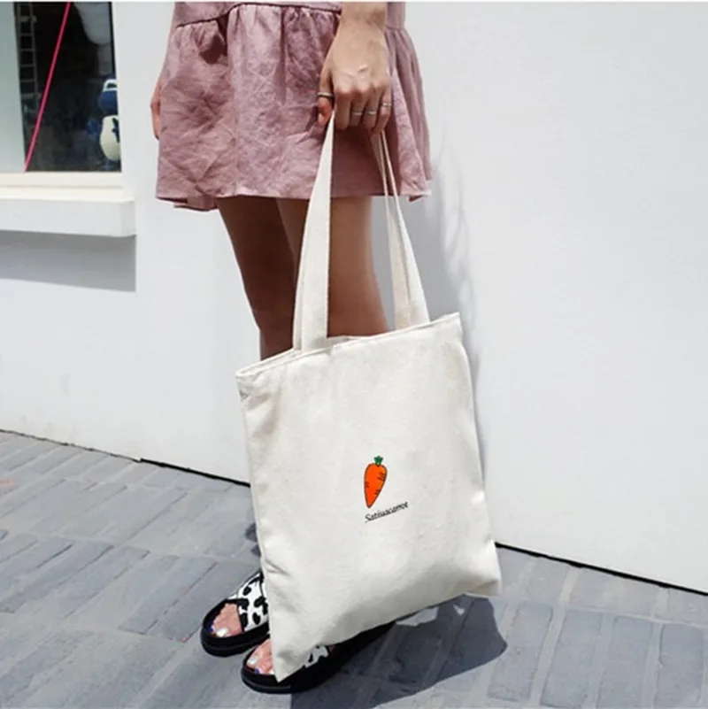 Новинка 2020 милая мультяшная парусиновая сумка с фруктами женская на плечо