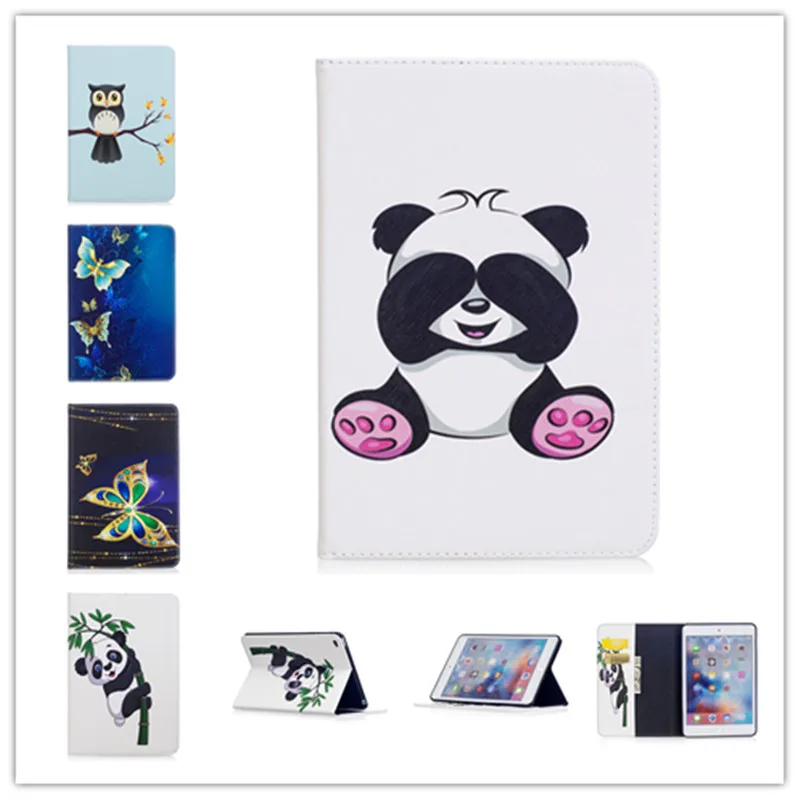 Новый модный кожаный чехол с милым принтом панды и совы для Apple ipad mini 1 2 3 мягкий