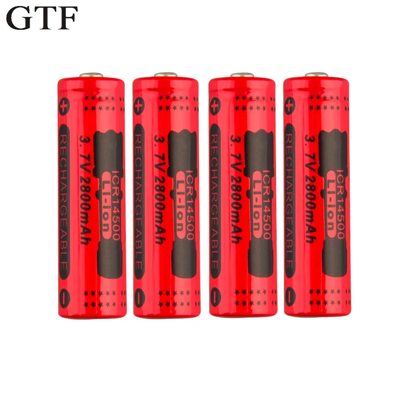 

Gtf battery 14500 3.7 v 2800mah rechargeable battery li-ion rechargeable battery for led direct-carrying flashlight battery accu