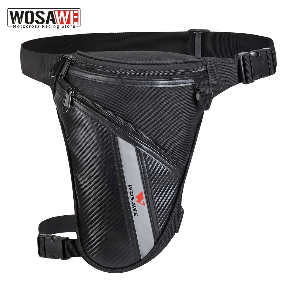 WOSAWE мотоциклетная сумка для ног талии черная водонепроницаемая с тканью Оксфорд