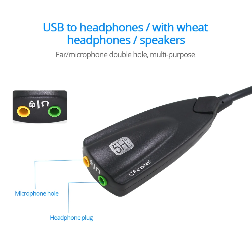 USB звуковая карта THSRIC 7 1 адаптер для микрофона и наушников 5HV2 3D динамика Внешняя usb