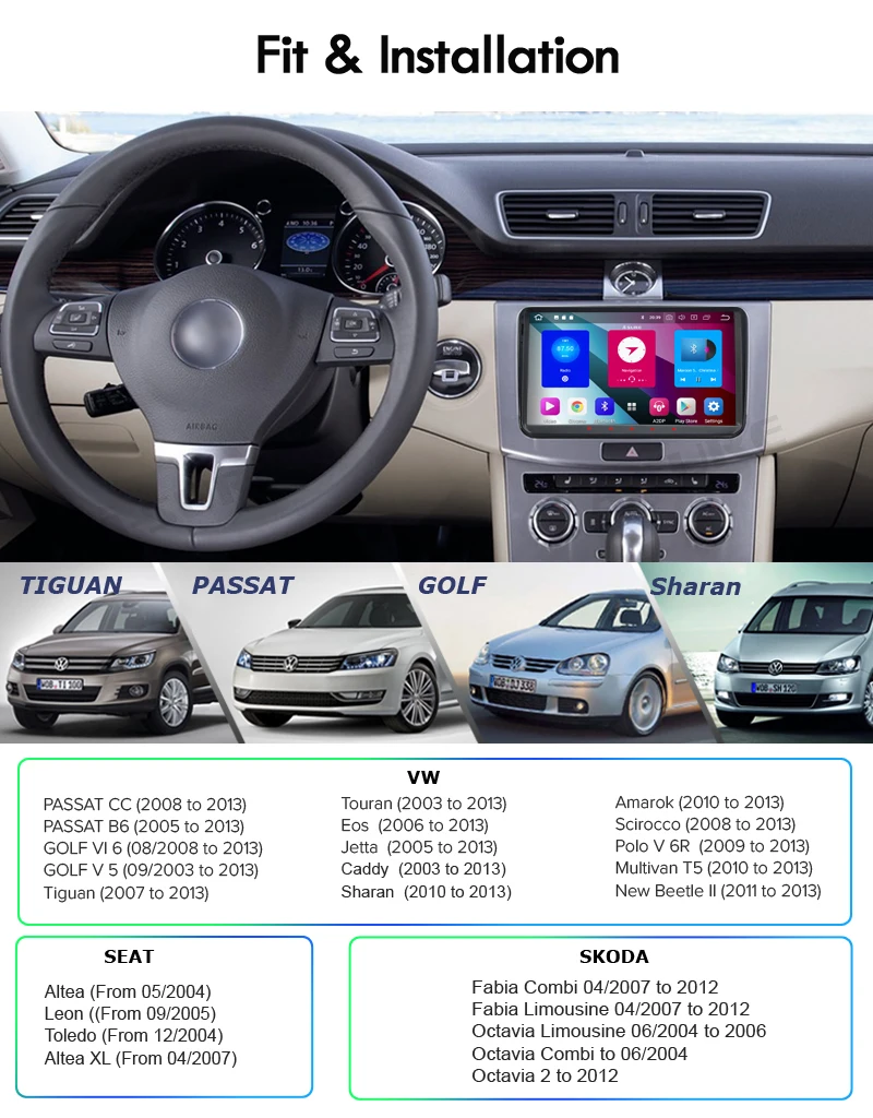 A-Sure 8 core 4 ГБ 9 ''ram Android 8 радио gps DVD для Volkswagen VW Tiguan Polo Golf 5 6 Passat Caddy Transporter Touran Sharan