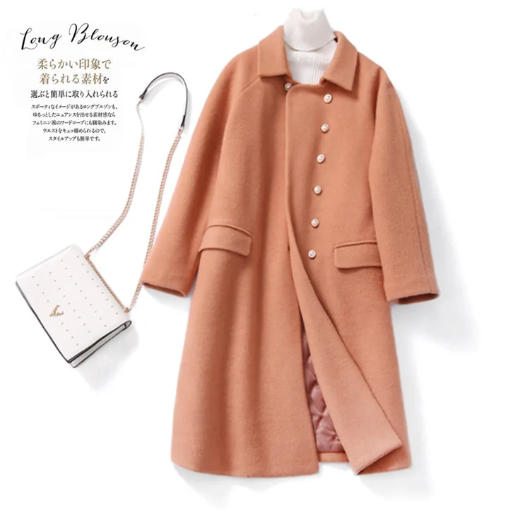 

Japanese Style Women Coat High-quality Woolen Windbreaker Lapel Long-sleeved Elegant Office Female Suits 2020 Fall New Product
