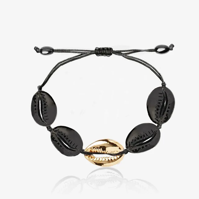 bracelet Concha черный металлик мужской seashell браслет Бижу femme мужской pulseira feminina раковина Каури браслет ювелирные изделия браслеты для женщин - Окраска металла: bracelet