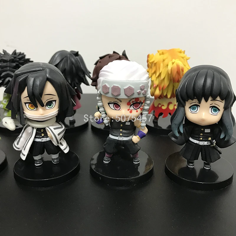 

5pcs Demon Slaye Anime Figure Kamado Tanjirou Tomioka Giyuu Uzui Tengen Action Figure Kimetsu No Yaiba Figurine Model Doll Toys