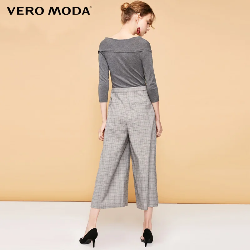 Женский комбинезон с широкими штанинами v образным вырезом и рукавами 3/4 Vero Moda |