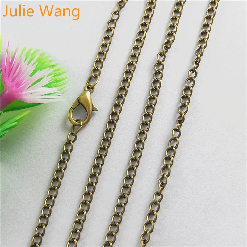 Джули Wang 1 шт 2 мм 45 см/60 см/80 см Железный Подвеска для цепочки с бусинами звено цепи
