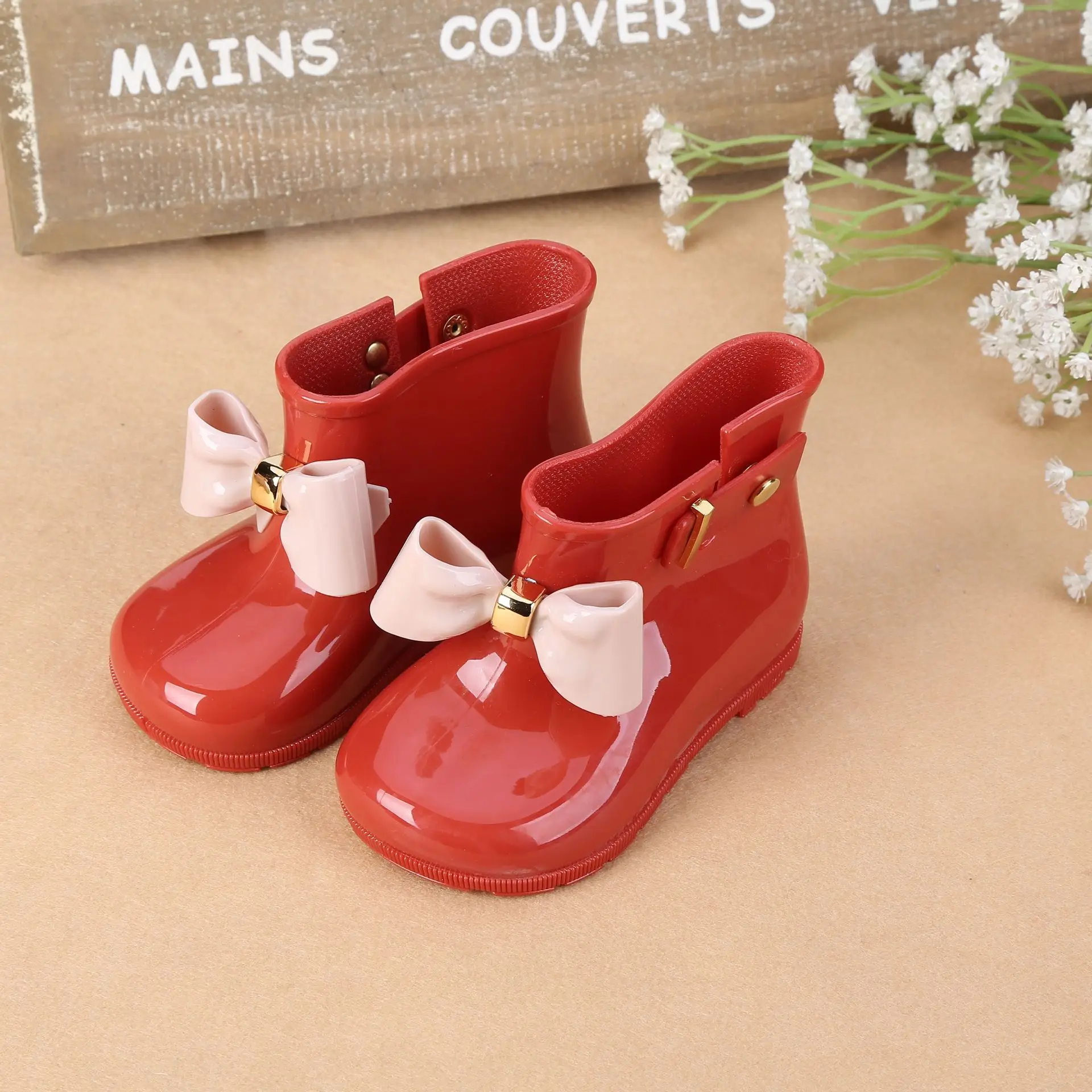 Mini Melissa 2020 милые сапоги от дождя с бантом для девочек желейные сандалии детская