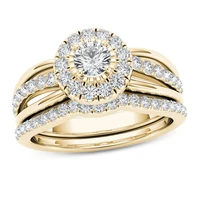 14k yellow gold ring natural white 2 carats moissanite jewelry gemstone for women anillos de bizuteria wedding 14k gold jewelry