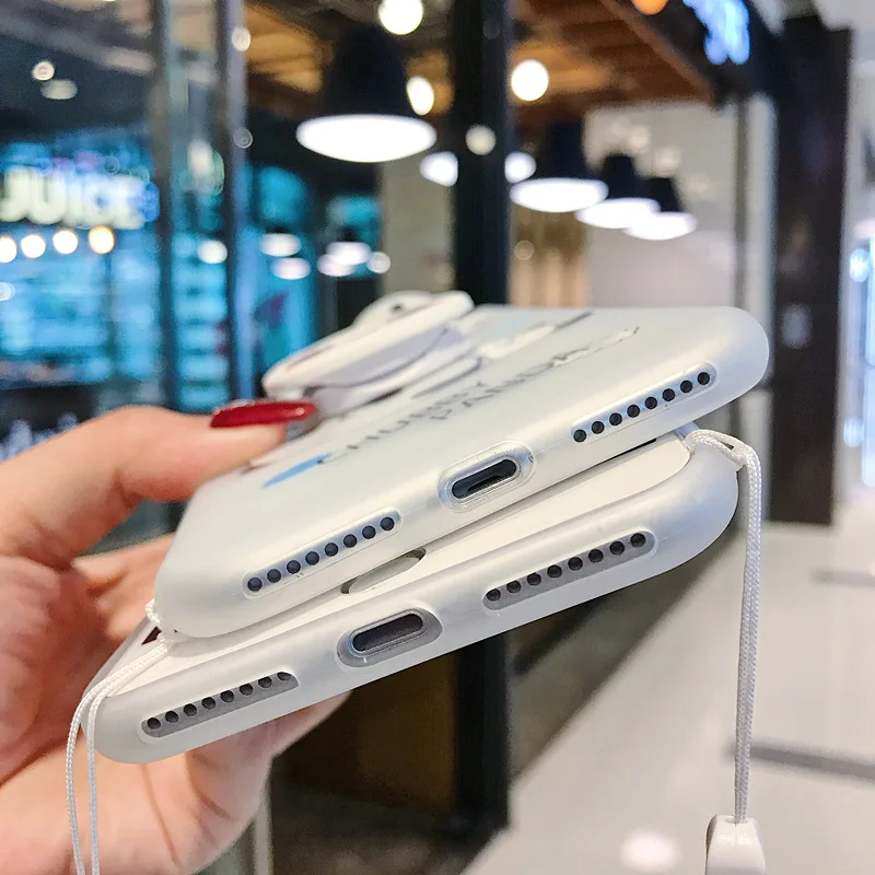 Забавный мультяшный чехол для телефона с пандой для iphone X XS чехол для MAX XR для iphone 7 6s 8 plus милый чехол кукла подставка поддержка мягкий чехол s Capa