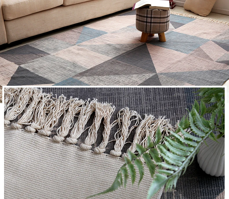 Morocco Hand Woven Living Room Carpet Geometric Blanket Home Bedroom Area Rugs Floor Sofa Coffee Table Mat Ins Nordic Carpet