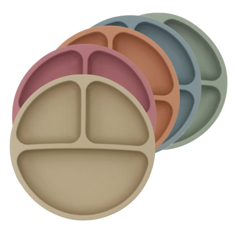 

Baby Bowl Plates Safe Silicone Dining Plate Solid Cute Cartoon Children Dishes Training Tableware Kids Feeding Bowls