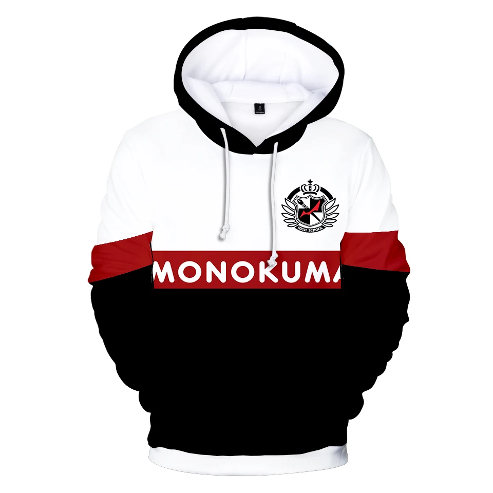 

Толстовка с 3D принтом для мужчин и женщин, модная комиксная Толстовка Monokuma, пуловер с капюшоном и принтом на осень и зиму, одежда в стиле Хара...