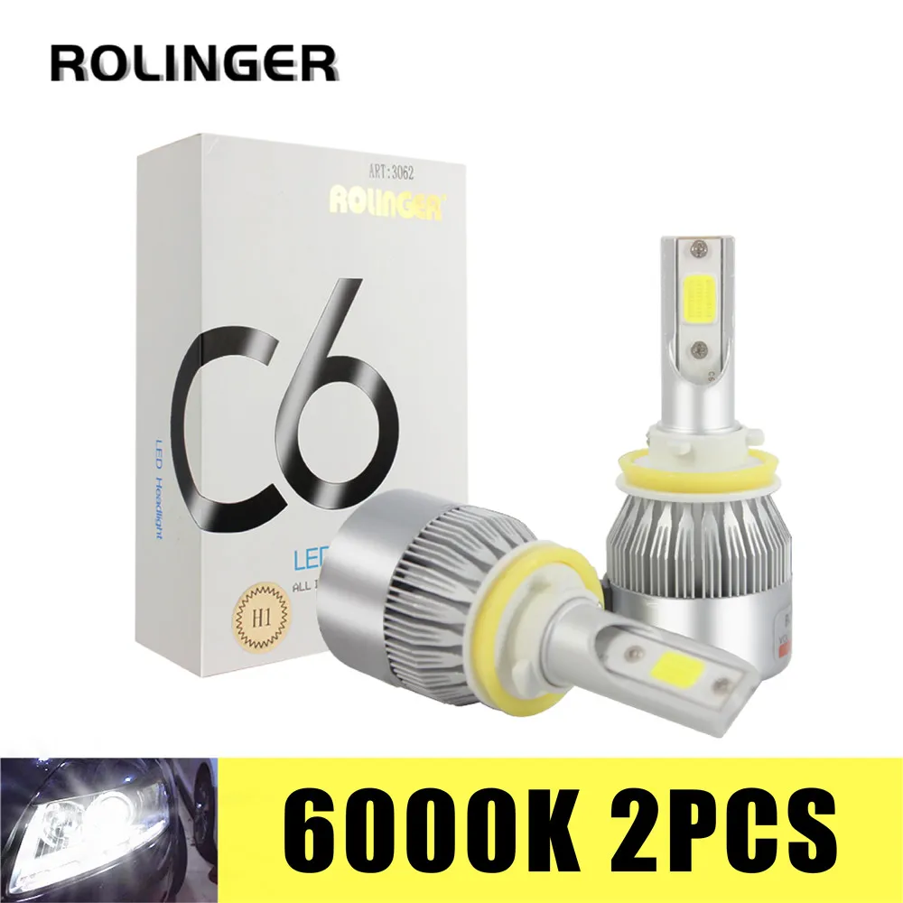 СВЕТОДИОДНЫЙ Автомобильный светильник 2 шт. C6 H1 H3 H4 H7 H11 9005/HB3 9006/HB4|Передние LED-фары