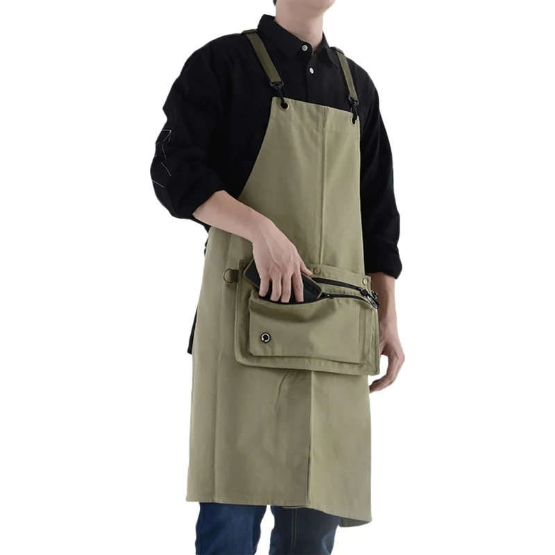 

Fashion Wear Canvas Waterproof Apron Denim Kitchen Overalls Apron Shoulder Bag