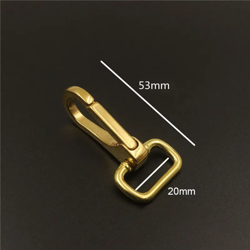 inner 20mm 1 ед. однотонное латунная застежка-карабин вертлюжный рым привод для ворот триггер застежка для кожаный мешочек ручного изготовления ремень тесьма животное карабин для собачьего поводка - Цвет: inner 20mm