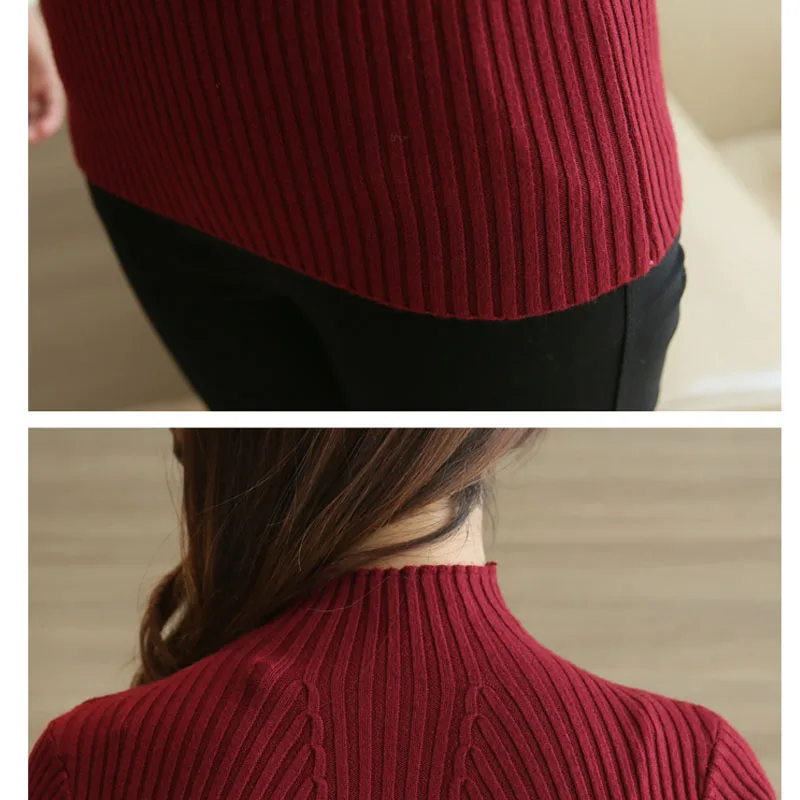 

Fashion Solid White and Black Tops Sweaters 2020 Winter Long Sleeve Turtleneck Pullovers Womens Sweaters Femme Clothing 5218