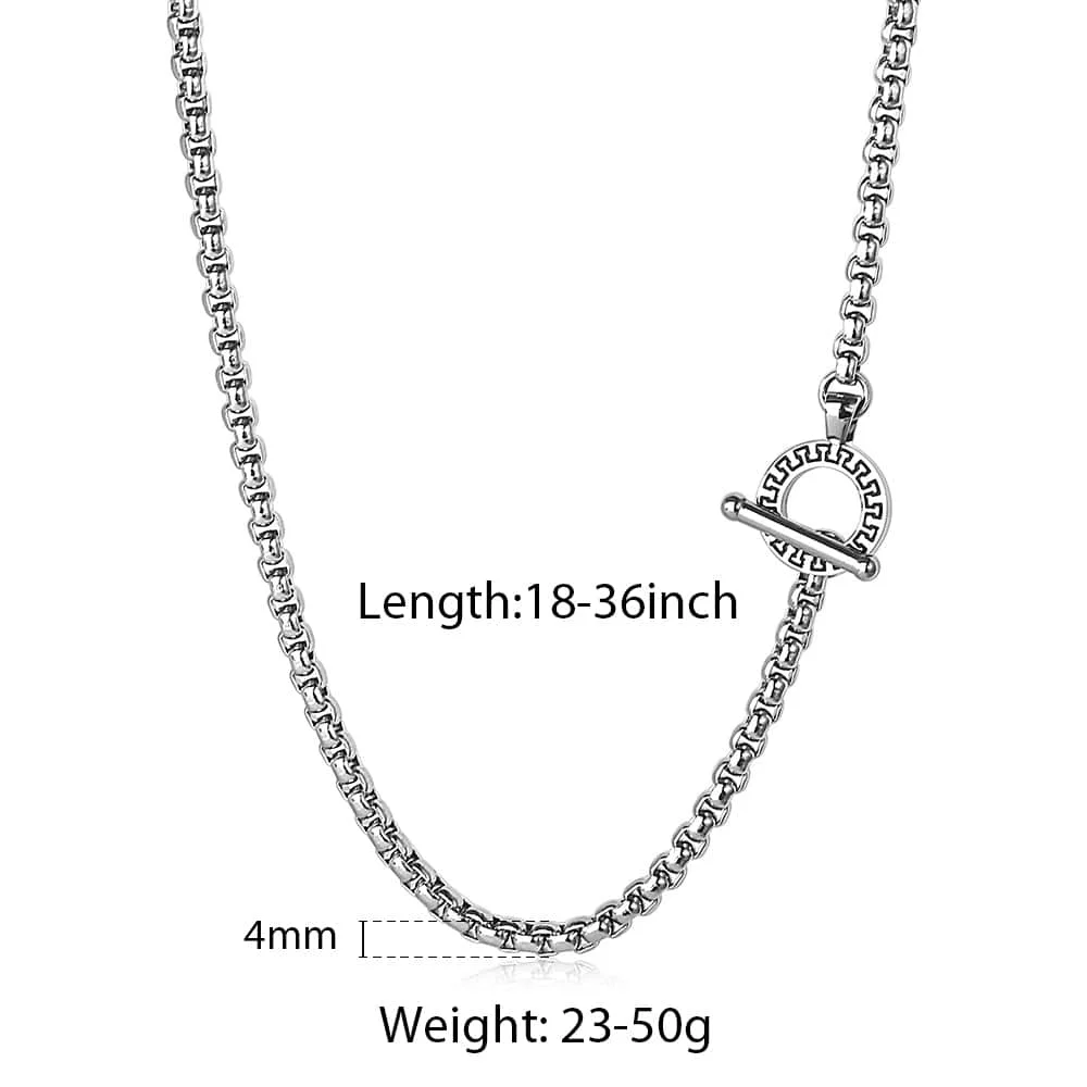 4mm Silver TO clasp Ожерелье Davieslee для женщин и мужчин, нержавеющая сталь, розовое золото, цветная цепочка, Женское Ожерелье 18-28 дюймов, DKN555 - Окраска металла: 4mm Silver TO clasp