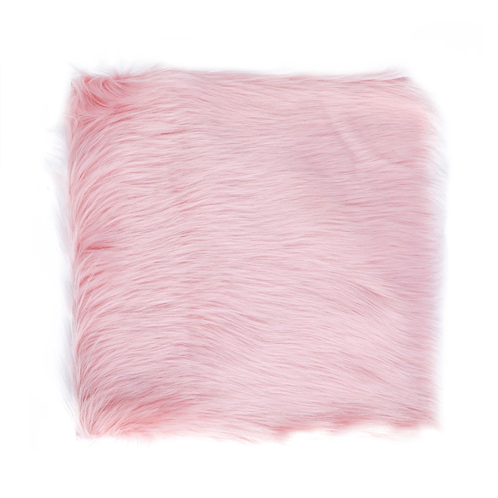 Pink 40x40cm Чехол для стула из искусственной овчины, разноцветная теплая шерстяная ковровая подушка для сиденья, длинная кожа, мех, простые пушистые коврики, моющиеся - Цвет: Pink 40x40cm