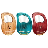 16 string lyal harp portable mahogany lyre harp beginner mahogany 16 string harp musical instrument harp with tuning lever