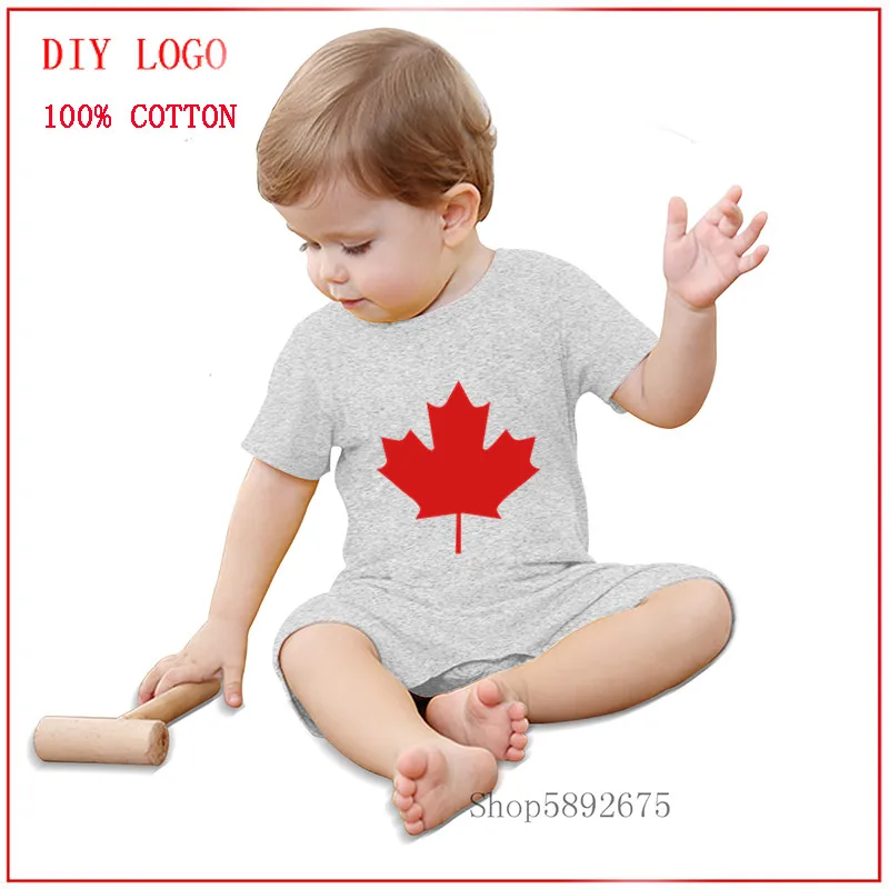 

2020 Newborn Baby Clothes baby romper Canada Maple Leaf Polyester Infant Baby Climbing New Spring Outwear Rompers Jumpsuit