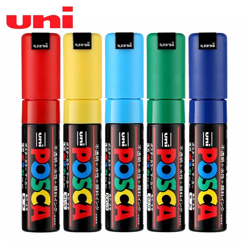 Uni Colored Paint Marker Pens Stationery School Supplies Art Marker Pen Stationery Markers Pen Office Supply 15 Colors 8mm PC-8K