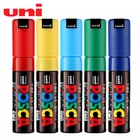 Маркеры Uni, цветные, для рисования, школьные принадлежности, художественные маркеры, Канцтовары, Товары для офиса, 15 цветов, 8 мм, PC-8K