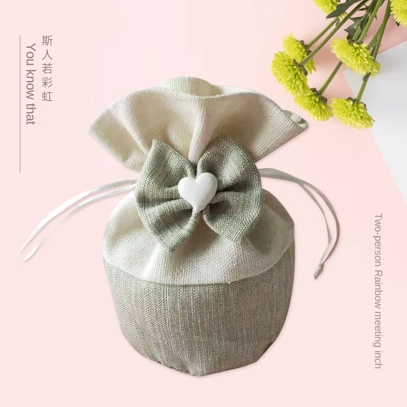 

20 шт./лот мешочки на шнурке, милые мешочки для конфет, Подарочная сумка для ювелирных изделий, креативные европейские свадебные сувениры, упаковка для шоколада на день рождения