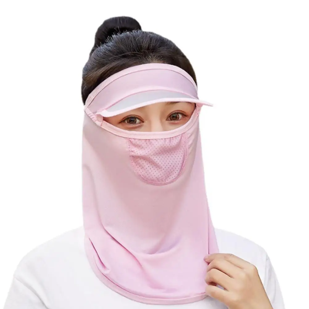 

1PC Summer Women UV Protection Hat Ice Silk Material Sunlight Prevention Fishing Cap Outdoor Hiking Sports Neck Protective Scarf