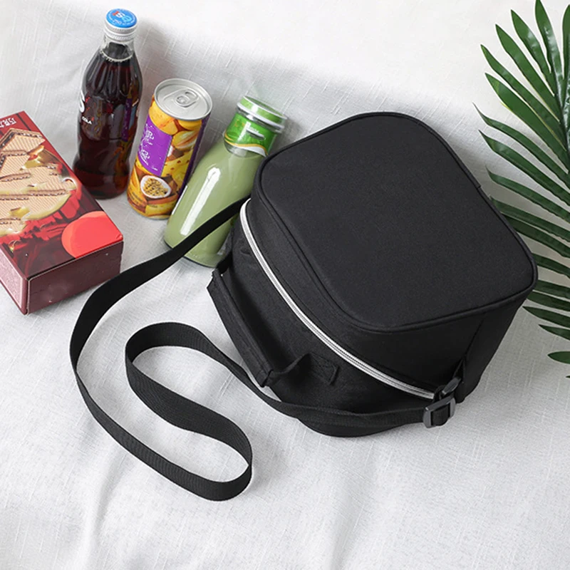 

Изолированная сумка для обеда Bento с ремешком через плечо 6L, маленькая Водонепроницаемая Детская сумка-тоут для еды на молнии с принтом, орга...
