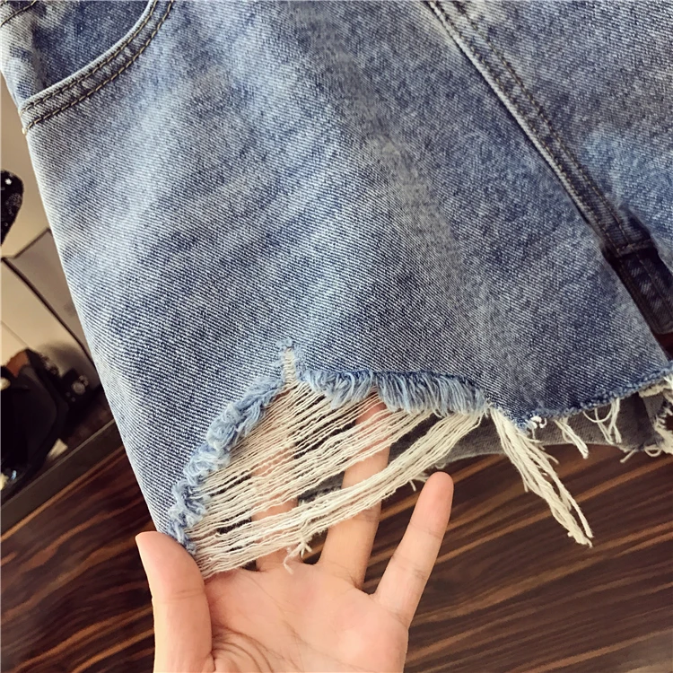 Summer 3 Piece Set Women Gradient Mesh Star Sequins Sunscreen Shirt + Solid Knit Vest +High Waist Denim Shorts Suits images - 6