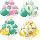 Шары воздушные с конфетти, фламинго, пальмового листа, кактуса, 15 шт.