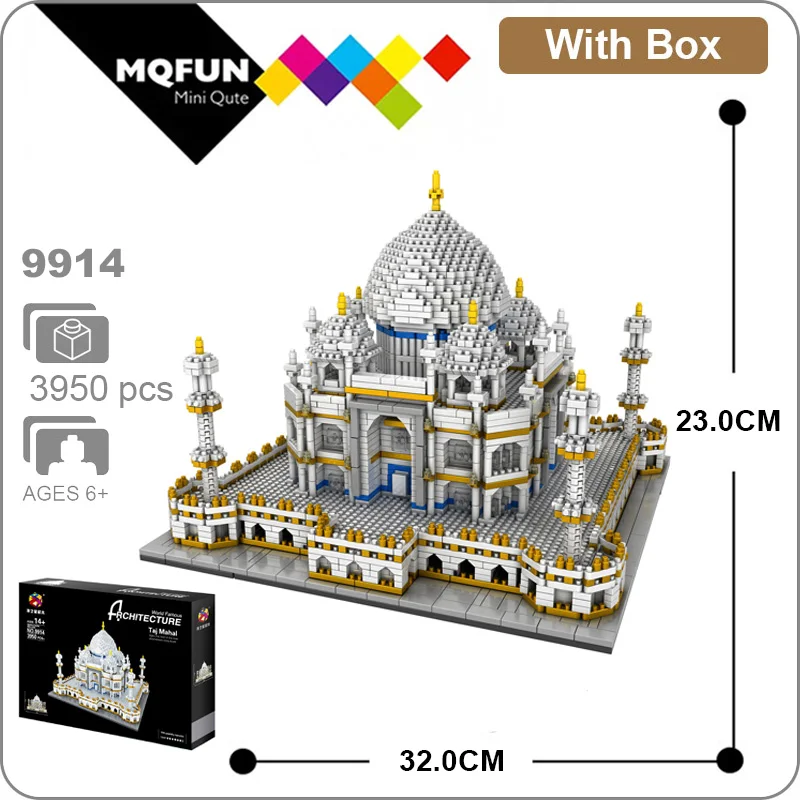 

PZX Mini Blocks Luxury World Architecture 3D Assembly Taj Mahal Burj Al Arab Model Building Brick Children Adult Educational toy