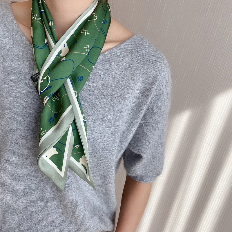 

Silk Scarf Women Shawls Wraps Fashion Small Hair Neck Hijabs Foulard Scarves Female Lady bufanda seda mujer echarpe ete soie
