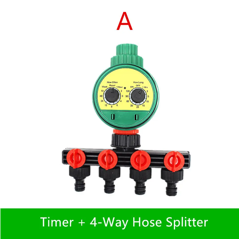 4 ходовой разветвитель для шланга с поворотной кнопкой работает от аккумулятора