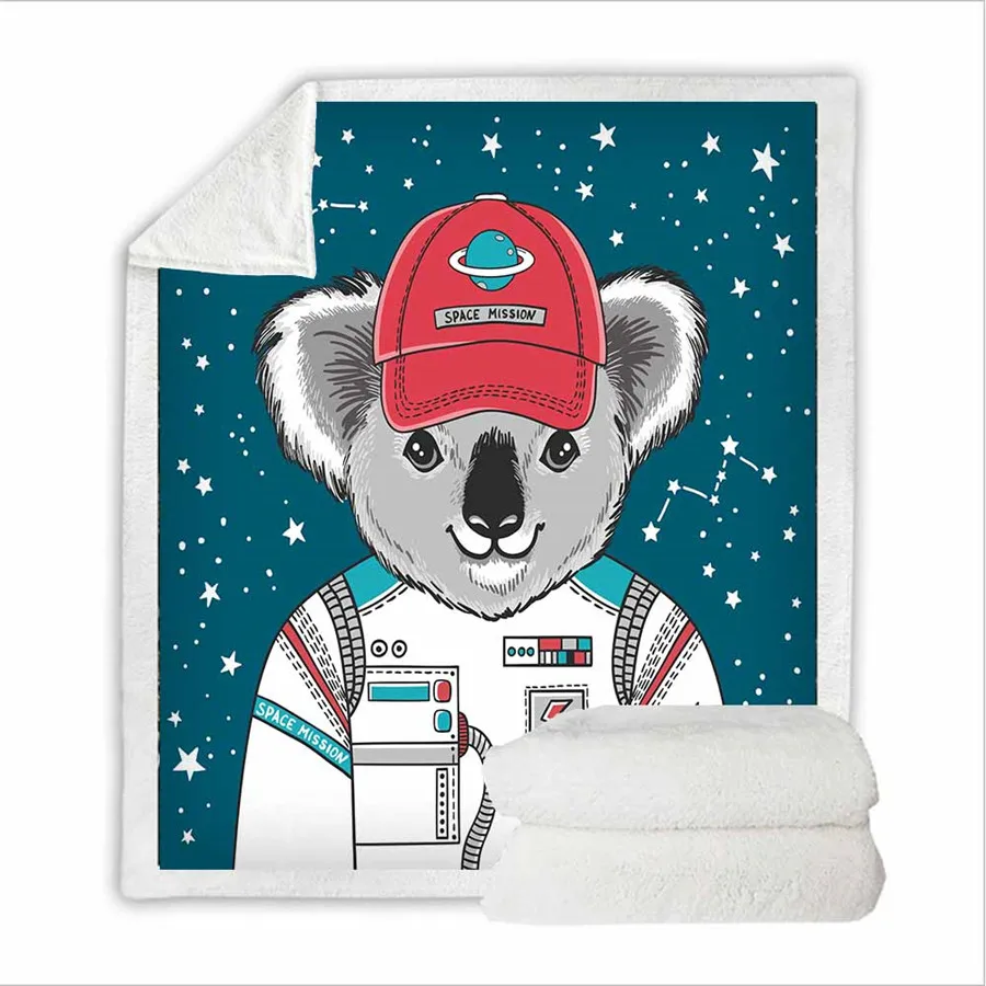 Одеяло из шерпы HELENGILI Koala женское цветочное покрывало бархатное плюшевое мягкое