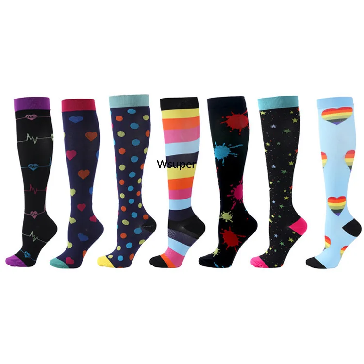 Compression Socks Nurse Compression Socks 6 PAIRS Compression Stocking Women Running Cycling Sports Socks Men Thigh High Socks