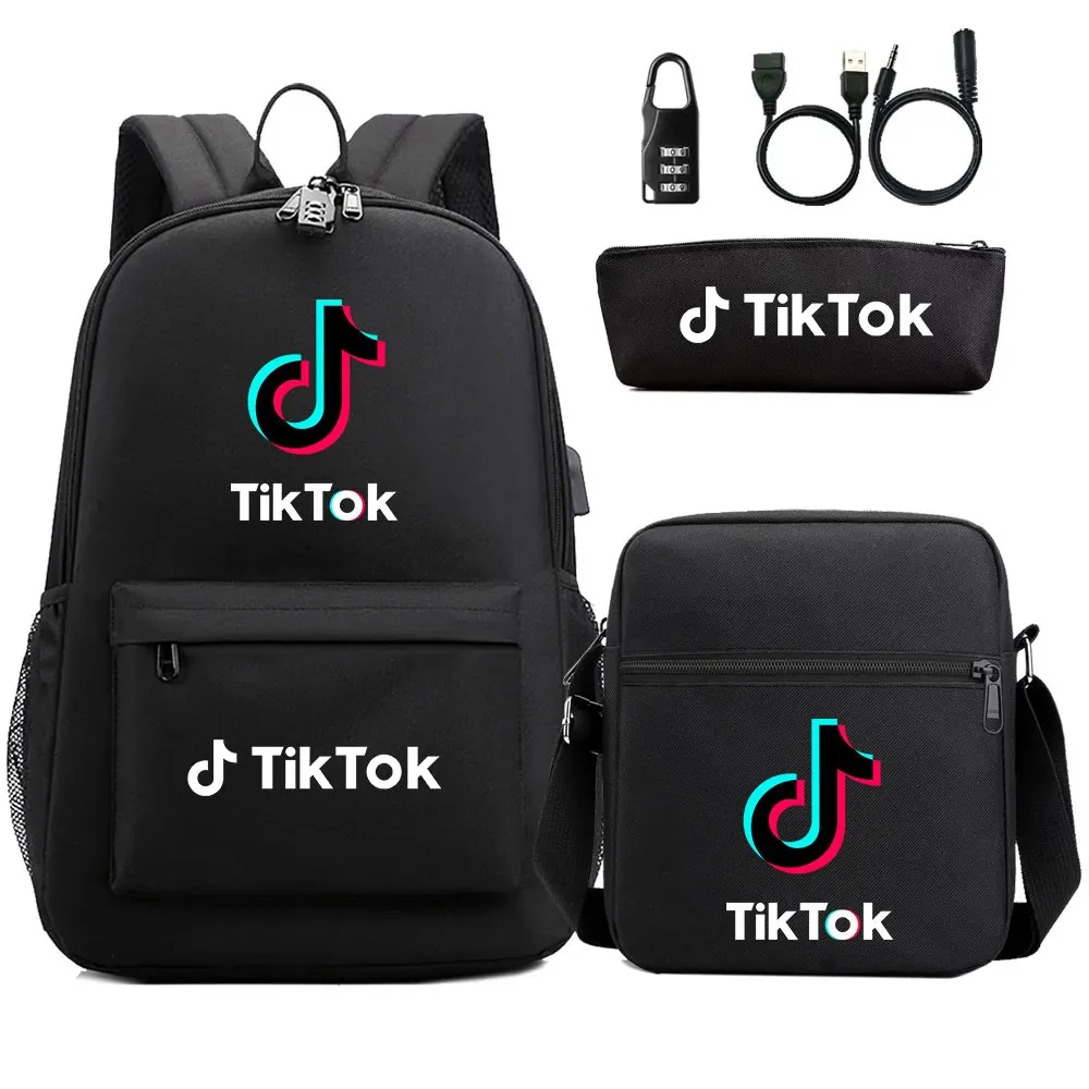 TIK TOK USB Мужской Рюкзаки школьные рюкзаки для девочек и мальчиков на одно плечо