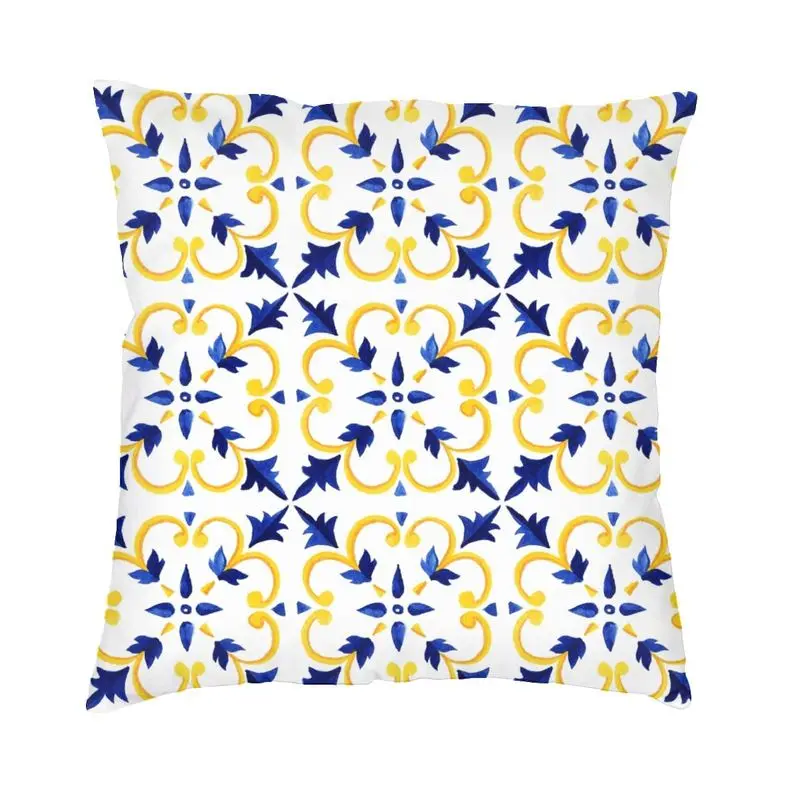 Luxury Mexico Majolica Talavera Artwork Throw Pillow Case Home Decorative Custom Azulejo Tile Cushion Cover Pillowcover for Sofa