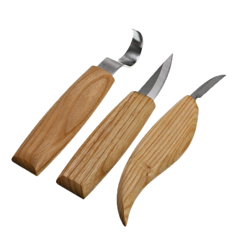 Ложка разделочный Ножи на дереве DIY ручной сплошные буровые инструменты для