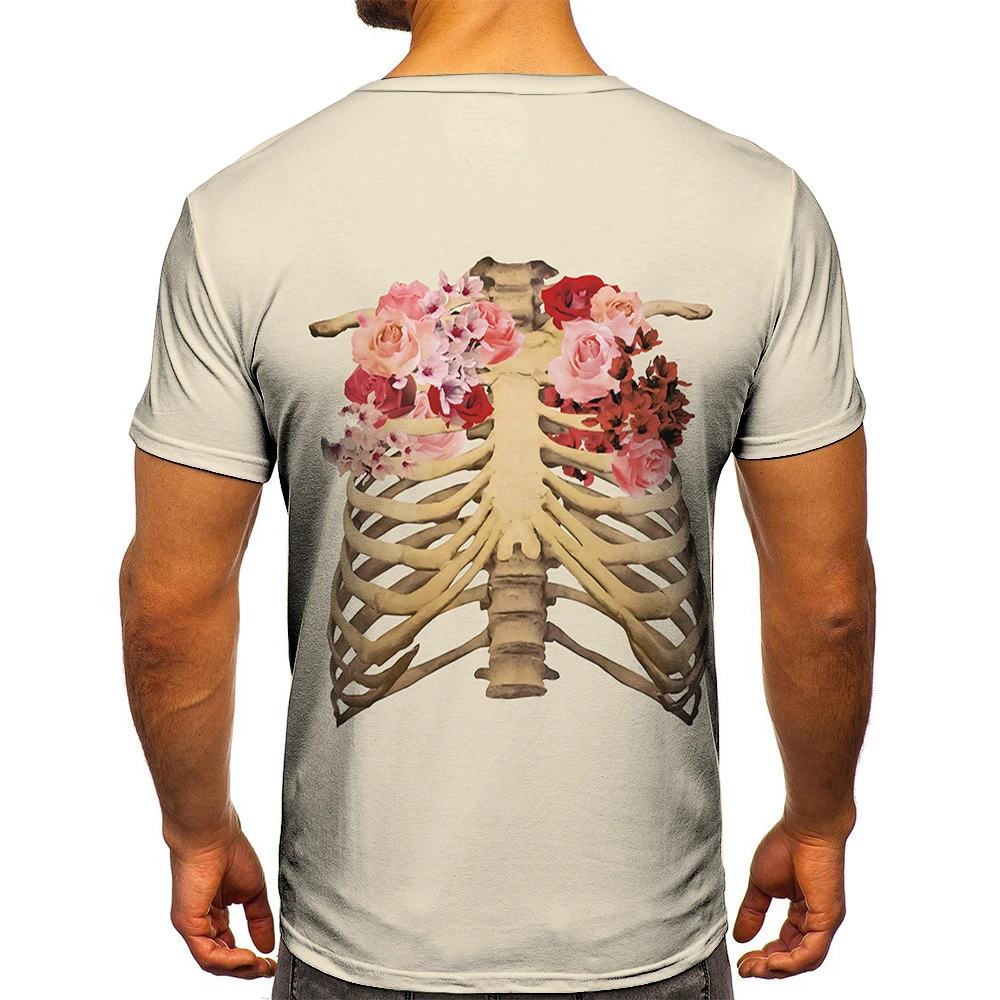 

Personalized Graphic T-shirt Skeleton 3D Printing Men's T-shirt Summer Fashion Hip Hop Punk T-shirt Men's Large Size Streetwear