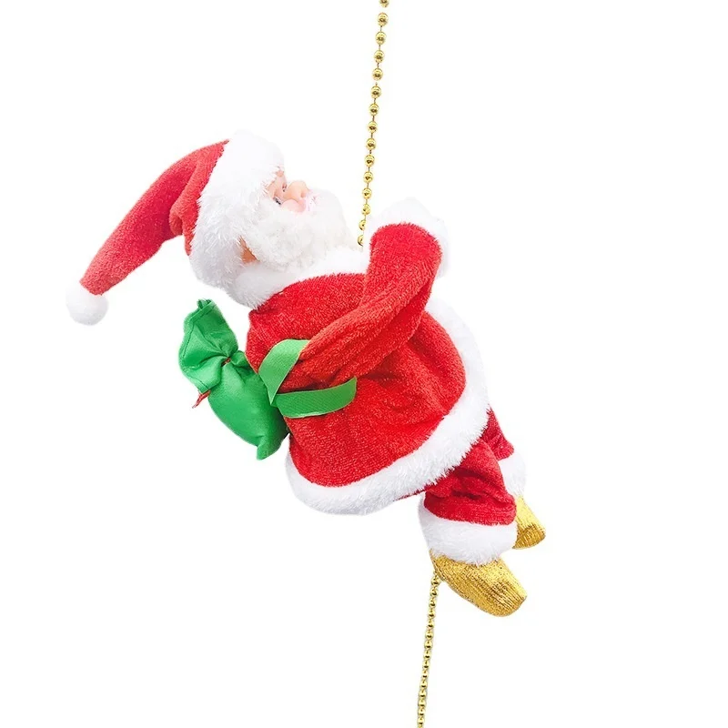 

2022 Christmas toys double ladder Santa Claus pearl ladder Santa Claus decorative gifts for kids decoration