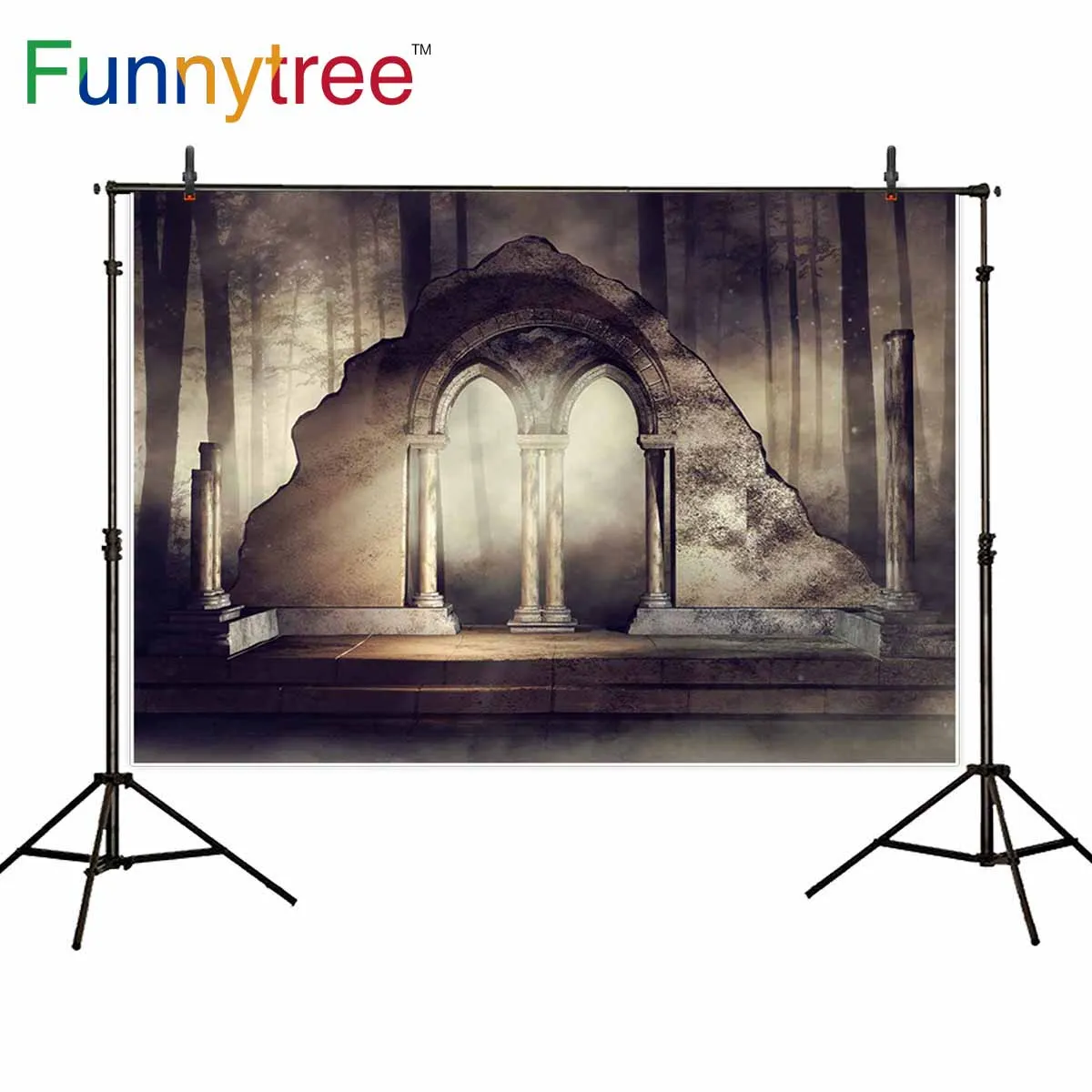 Фоны Funnytree для фотосъемки с изображением арки двери винтажных джунглей осени на