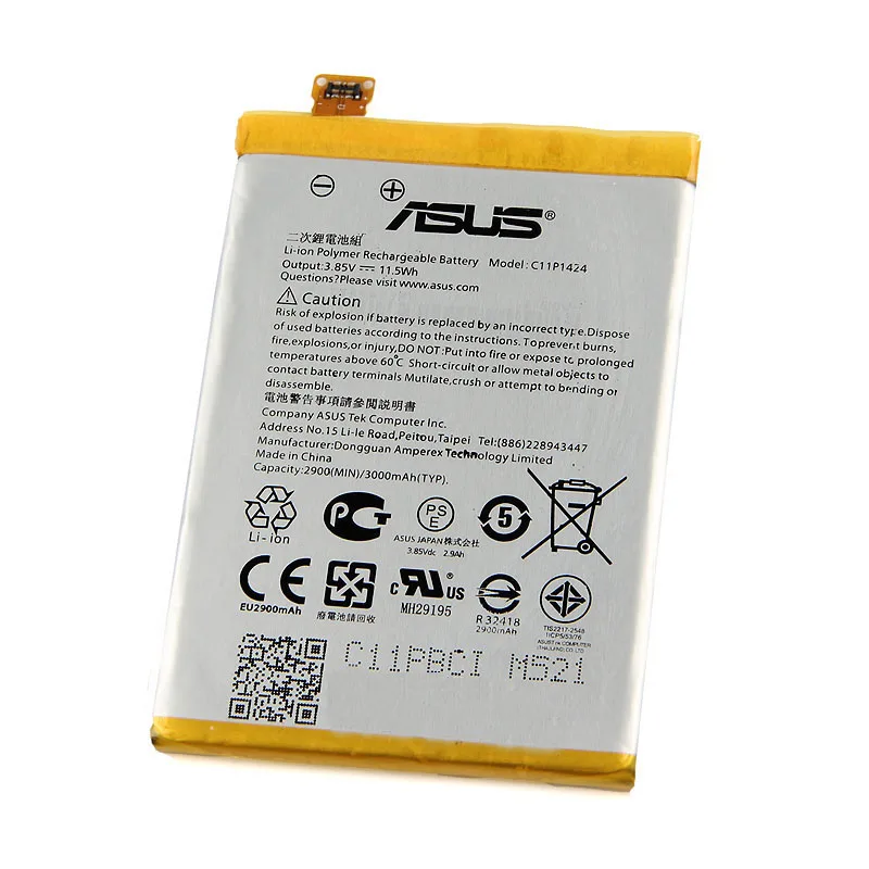 Оригинальный аккумулятор C11P1424 для Asus ZenFone 2 Z008D ZE551ML ZE550ML Z00AD ZenFone2 5 дюйма 3000