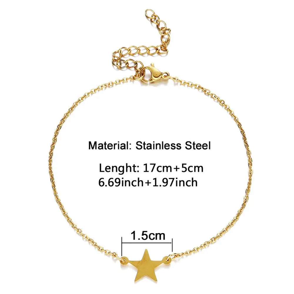 Модный золотистый браслет со звездами для женщин браслеты-цепочки из
