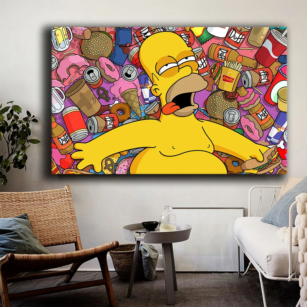 

Simpsoning Abbey Road Bart Homer Marge Canvas Painting Print Living Room Home Decor Modern Wall Art Oil Painting Poster Artwork