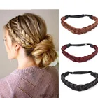 Классическая плетеная повязка на голову для женщин, эластичная синтетическая коса из крупных волос, эластичная стрейчевая повязка на голову, подарок