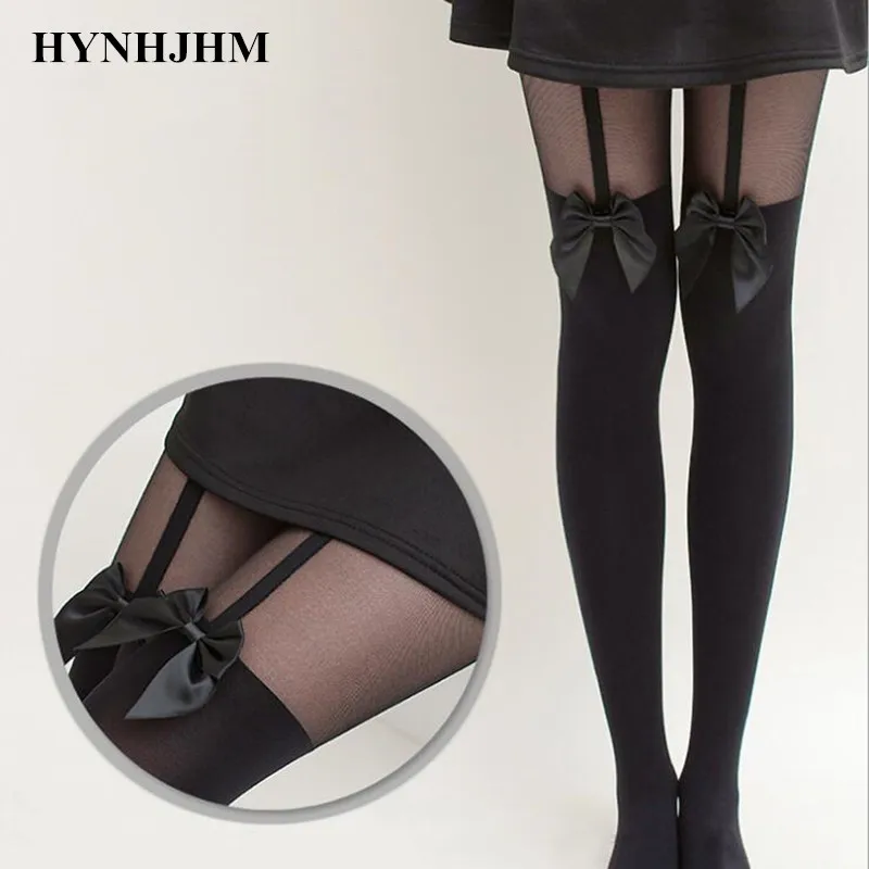 Пикантные бархатные колготки поддельные высокие чулки для девочек женские выше
