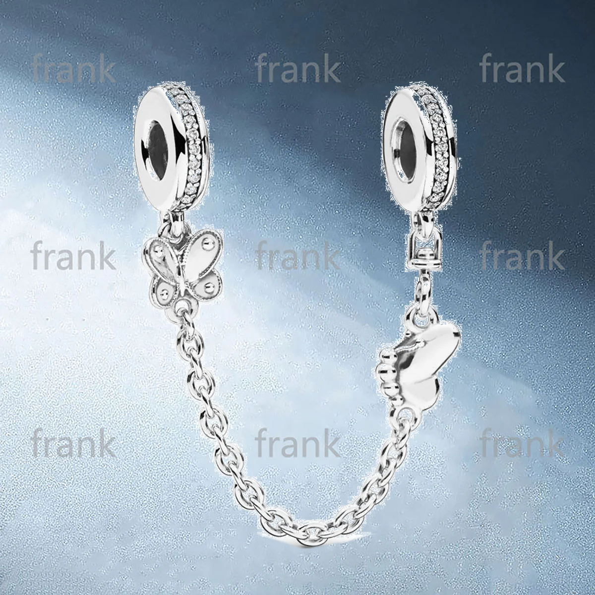 

797865CZ Decorative Butterflies Safety Chain
