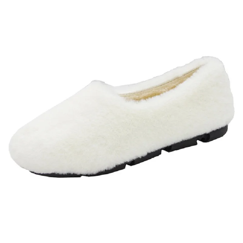

Lazy Mao Mao shoes women wear new fashion net red new flat-bottomed one-pedal pregnant women's bean shoes in winter